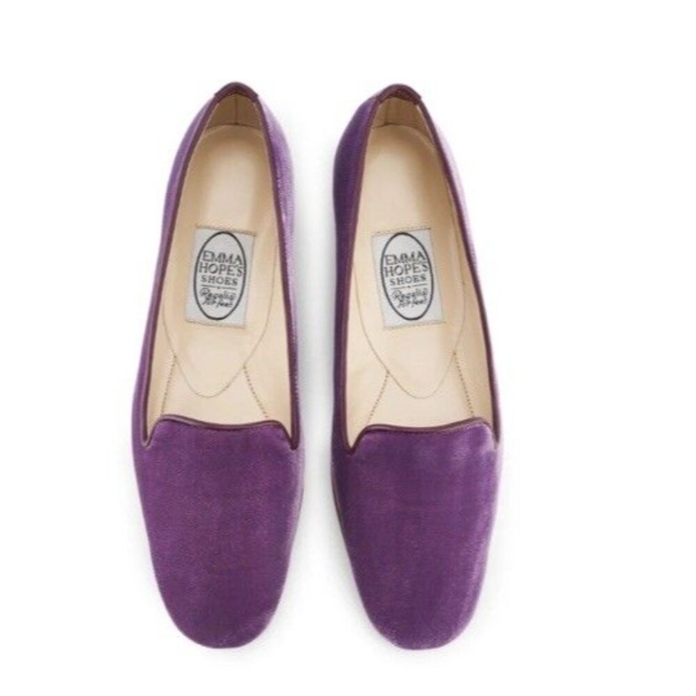 Emma Hope Albert Soft Malva Velvet Leather Slip-On Ballet Flats